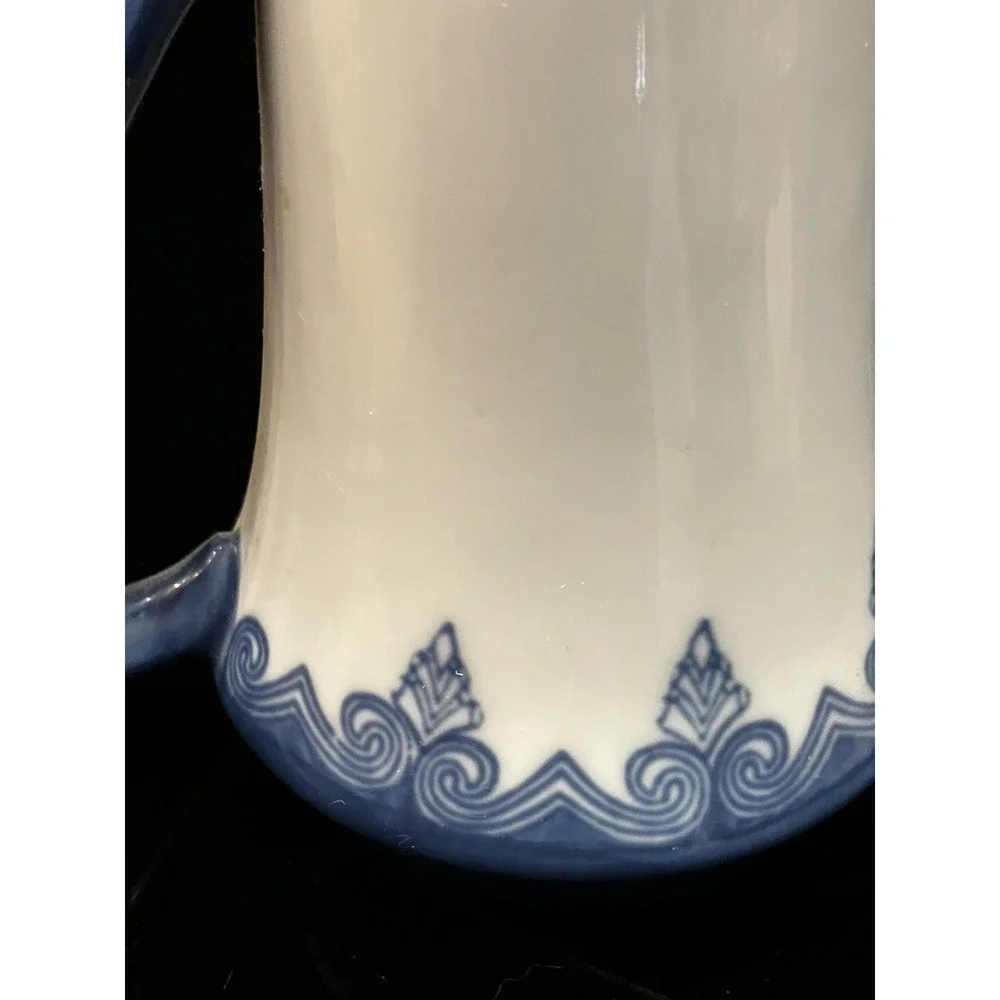 Bombay Vtg Cobalt Blue White Porcelain Arabesque Tea for One Teapot Only 6in